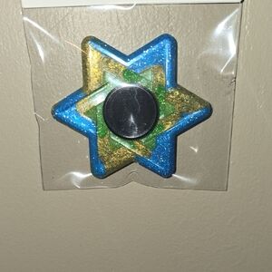 Blue and Gold Star Fidget Spinner